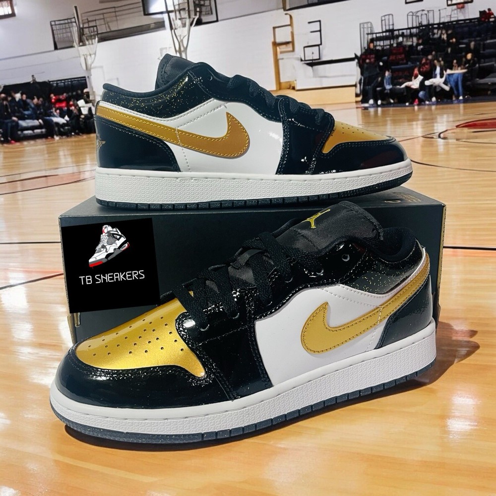 Size 7Y/ 8.5 W- Air Jordan 1 SE Low Gold Toe