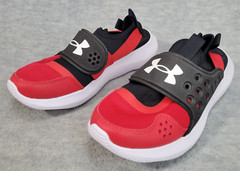 Under Armour Shoes Run Play Slip On Red/Black Cushion Comfort Youth 4Y New