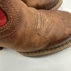 Justin Canter CHILDS 9D Boot Brown Red Western Cowboy Leather Pull On Scuffs