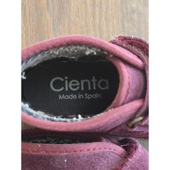 Cienta Kids Burgundy Suede Hook and Loop Sneakers Made in Spain Purple EU 27
