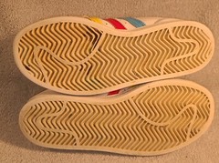ADIDAS SUPERSTAR J White Multicolor Stripes FW5238 Size 2