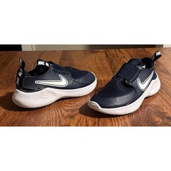Nike Flex Runner 3 Midnight Navy White Slip On Kids Shoes Size 4.5Y