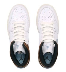 Nike Air Jordan 1 Mid SE, White/Blue Grey-Black, Kid’s Size: 6Y, FQ8162-142