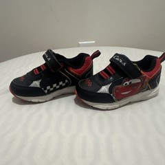 Cars Lightning McQueen Light-Up Hook & Loop Low Top Sneakers Kids US 8 Black/Red