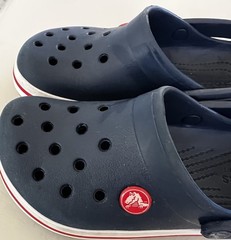 Crocs Crocband Clogs Kids Navy Red Rubber Slip-On Lightweight Casual Size 12