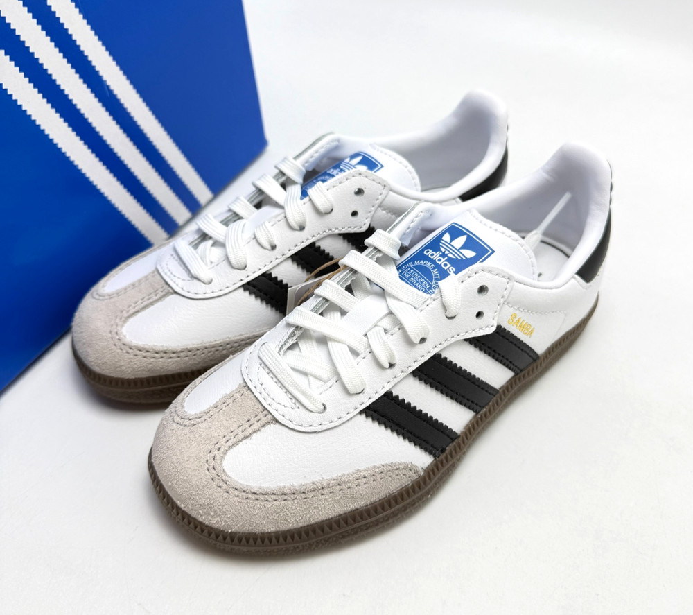 ADIDAS Samba OG C Cloud White Core Black Gum (PS) IE3677 Kids sz 11K