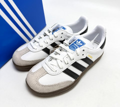 ADIDAS Samba OG C Cloud White Core Black Gum (PS) IE3677 Kids sz 11K