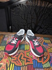 Saucony Cohesion Kids 4.5W Hook & Loop Red Black Running Shoes Youth EU36.5 NWOB