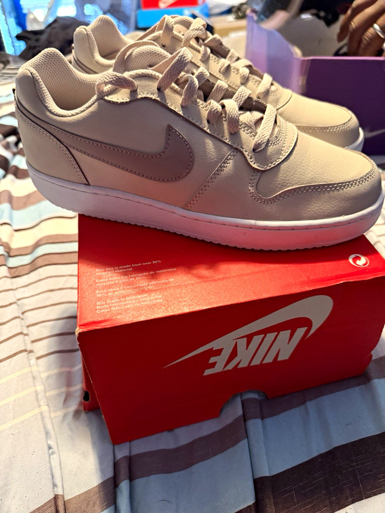 Nike Court Borough Low 2 Unisex Kids Gray Leather Low Top Sneakers US 9