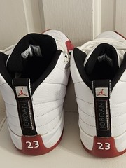 AIR JORDAN 12 RETRO GS – WHITE/BLACK/VARSITY RED – SZ 5Y 153265- 116