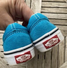 Vans Classic Old School Low Top Aqua Blue Suede Sneakers Kids Size 12 New
