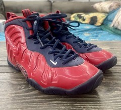 Nike Little Posite Pro GS USA Red Blue CZ2520-600 Size 7Y Missing Insoles