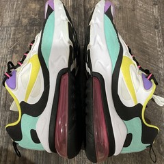 Nike Air Max 270 React Shoes Youth Size 6.5Y White Yellow Purple BQ0103-101