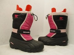 Sorel Black Pink Insulated Removable Liners Snow Boots Youth Size 5 NY1810-589