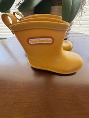 TreeGrandpa Yellow Rubber Pull-On Rain Boots Unisex Kids US 14 Ankle