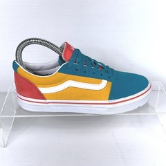 Vans Kids Size 2.5 Ward Low Top Skate Sneakers Teal Purple Gold Red NEW $50