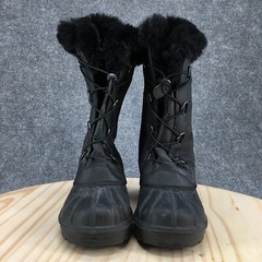 Cat & Jack Boots Youth 6 Constance Faux Fur Lined Glitter Winter Shearling Black