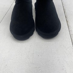 BEARPAW Boots Kids Size 2 EU 33 Black Suede Waterproof Shearling Winter