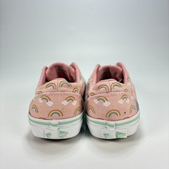 Vans Doheny Powder Pink Rainbow Canvas Low Top Skate Shoes 721356 Youth Size 3