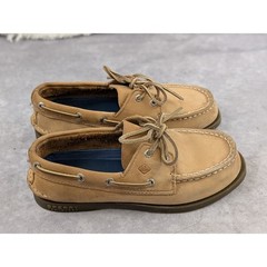 Sperry Top-Sider Kids Authentic Original Tan Leather Boat Shoes YB27284 Size 1M