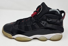 Air Jordan 6 Rings Shoes Womens Sz 7 Youth 5.5Y Black Red Patent Bred 323419-064