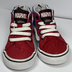 Vans X MARVEL Size 3.0T SPIDER-MAN SK8-HI ZIP RED BLUE Toddler Shoes