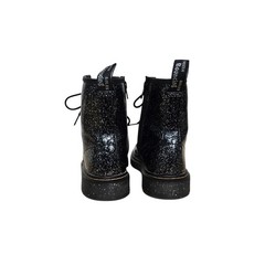 Dr. Martens 1460 Y Black Cosmic Glitter Lace Up Side Zip Boots Kids Size 5 US L