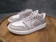Nike Air Jordan 1 Low OG PS Kid Size 11C Metallic Silver Slip On Shoe FQ5436-002