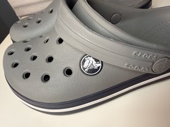 Crocs KIDS Classic Clogs Gray Navy Size C12 Comfort Slip On Shoes