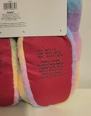 Peeps Bunny Rainbow Color Slippers & Headband Set Girls or Boys Shoe Size M 13/1