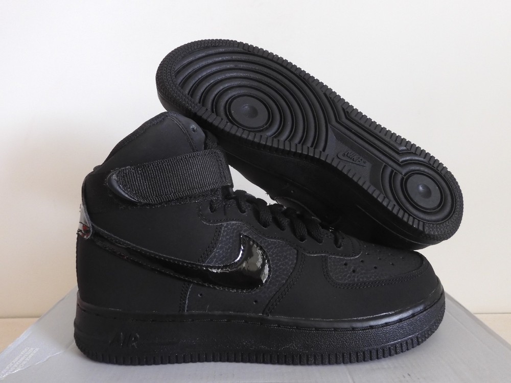 Nike Air Force 1 High (GS) Triple Black Black-Black Sz 5Y [653998-001]