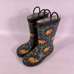 Western Chief Waterproof Rain Boot Dino World Kids Size 11 Easy Pull On Handles
