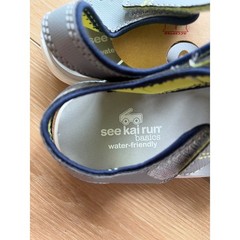 See Kai Run Basics Logan Gray Lime Water Friendly Sandals Kids Size 11 boys easy