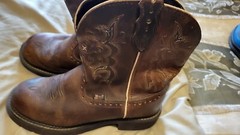 Justin Gypsy Boots 7.5B Brown Leather Pull On Beautiful Style And Great Comfort!
