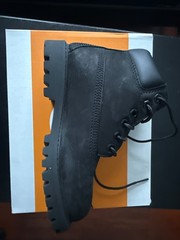 Timberland 12807 Premium Black Suede Kids Toddler Size Boots Boy Girl 11