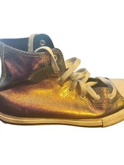 Converse All Star Junior Size 3 Iridescent Metallic High Top Lace Up Shoes