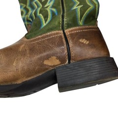 Ariat Pace Setter Leather Western Boots Baked Cookie Green Kid’s Size 5.5