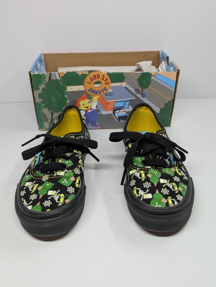 Vans Kids The Simpsons GLOW BART Skate Shoes Size 12.5 Skateboard Skeleton Atom