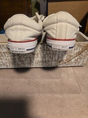 Converse Kids All Star Canvas Sneakers White Low Top Lace Up Youth Sz 2 Shoes