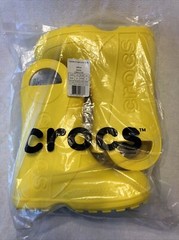 Crocs Kids Handle-It Rain Boots-Yellow-Big Kids Size J3 (12803-730) NIP & TAGS