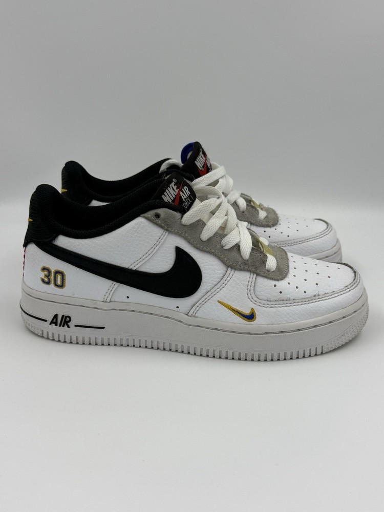 Nike Air Force 1 LV8 GS White Black Gold Size 4.5Y DJ5195-100