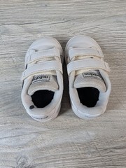 Adidas Kids 5K White Black Hook Loop Sneakers Casual School Shoes Classic