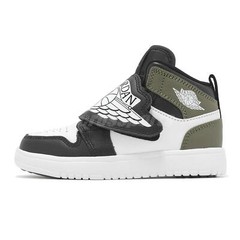Nike Sky Jordan 1 PS Black Medium Olive White Kids Preschool Casual BQ7197-092