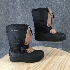 Columbia Powderbug Waterproof Winter Boots Youth 5 Mid Black Tan BY1145-010