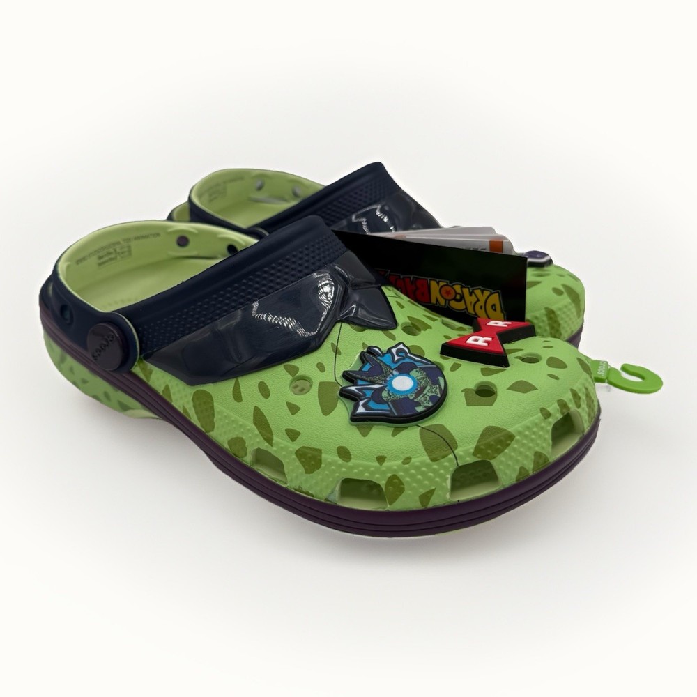 Crocs Kids Dragon Ball Z Classic Clogs Cell Green/Navy Size J4 Style#211206-90H