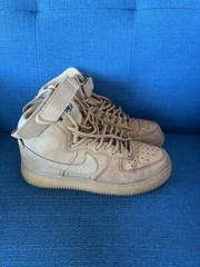 Nike Air Force 1 Tan High Top Sneakers Size 6Y 807617-200
