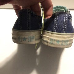 converse double tongue blue green size 11Y Low Top Lace Up