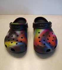 Crocs Kids J1 Rainbow TieDye Slides Mules Clogs