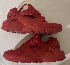 Nike Air Huarache Run 654275-600 Red Synthetic Mesh Low Top Kids Sneakers 7y