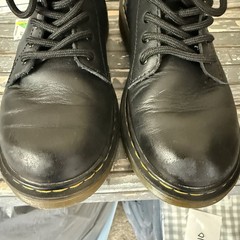 DR. MARTENS Boots Youth Size 2 1460J Black Side Zip Lace-Up Combat